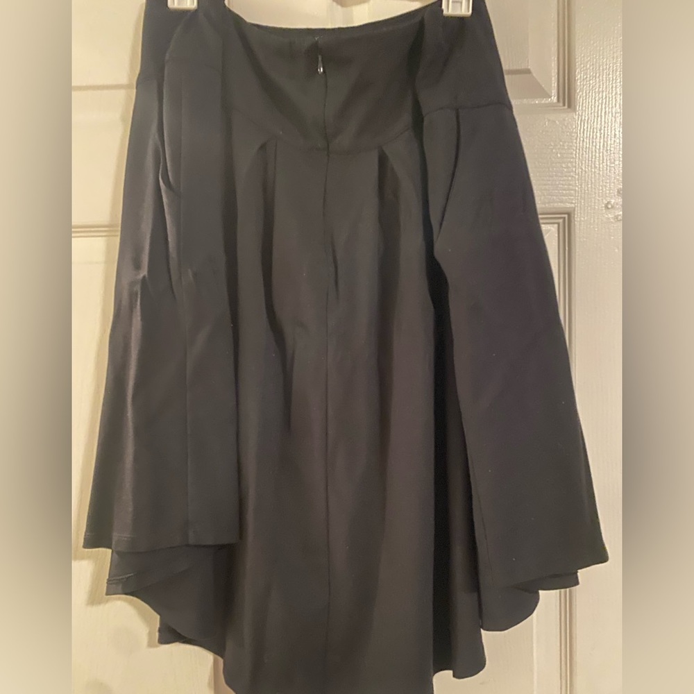 Black Cato skater skirt with high-Low detailing
